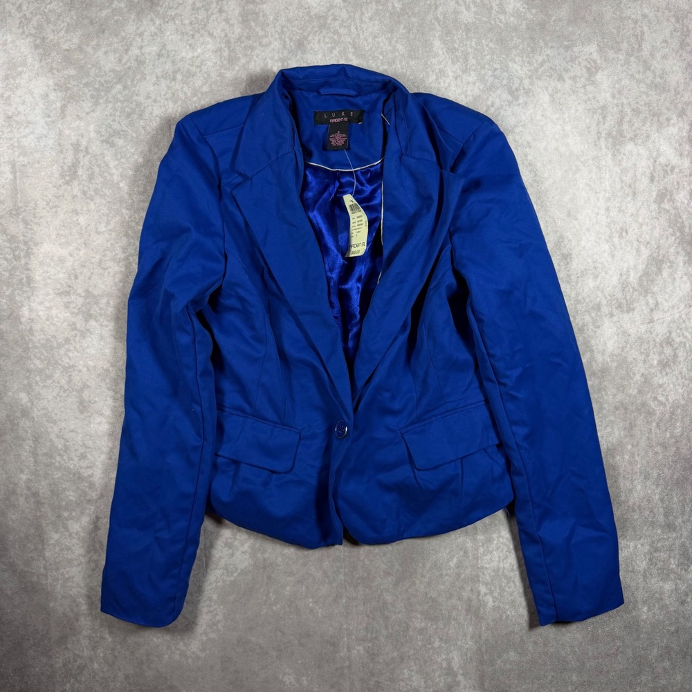 Arden B Luxe Royal Blue Single Button Blazer Jacket S Career Workwear Office NWT